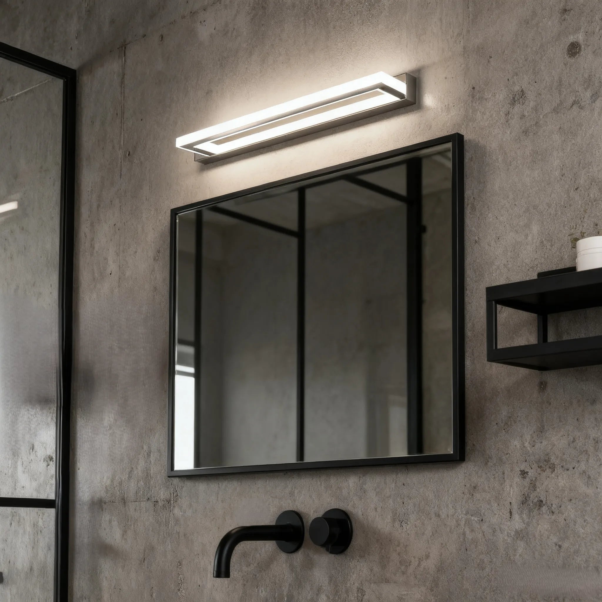 Vanity Light for Bathroom – White Acrylic & Metal Fixture